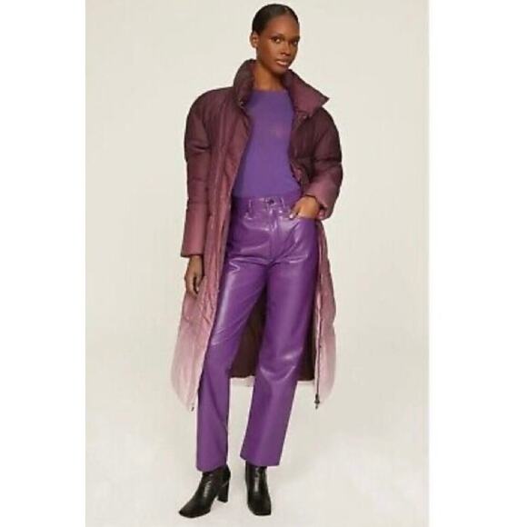 Busayo Collective Ombré Wine Pink Purple Parka Puffer Trench Jacket size XS - Picture 3 of 15